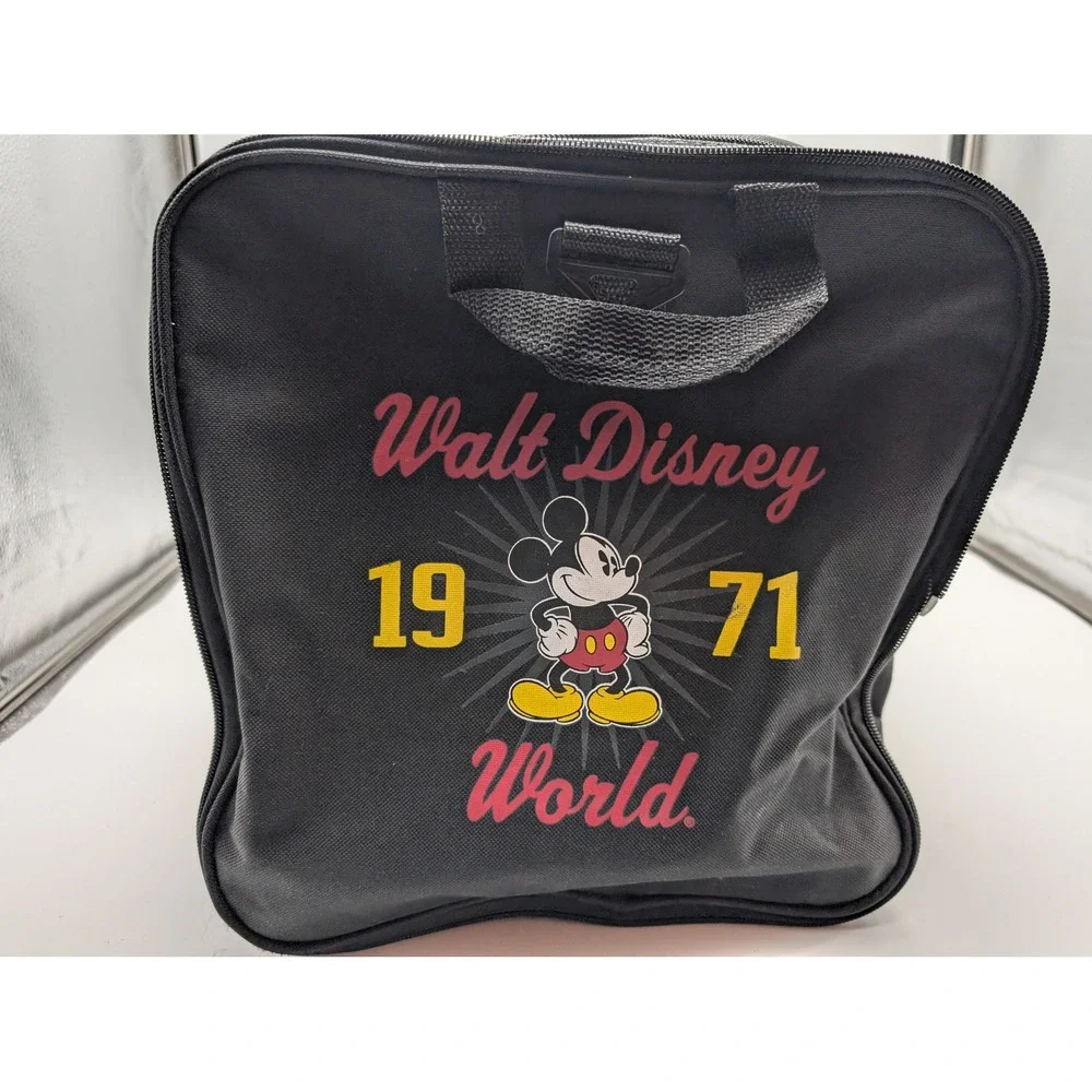 Walt Disney World Mickey Mouse 1971 Duffel Bag Black Canvas Travel Gym Luggage